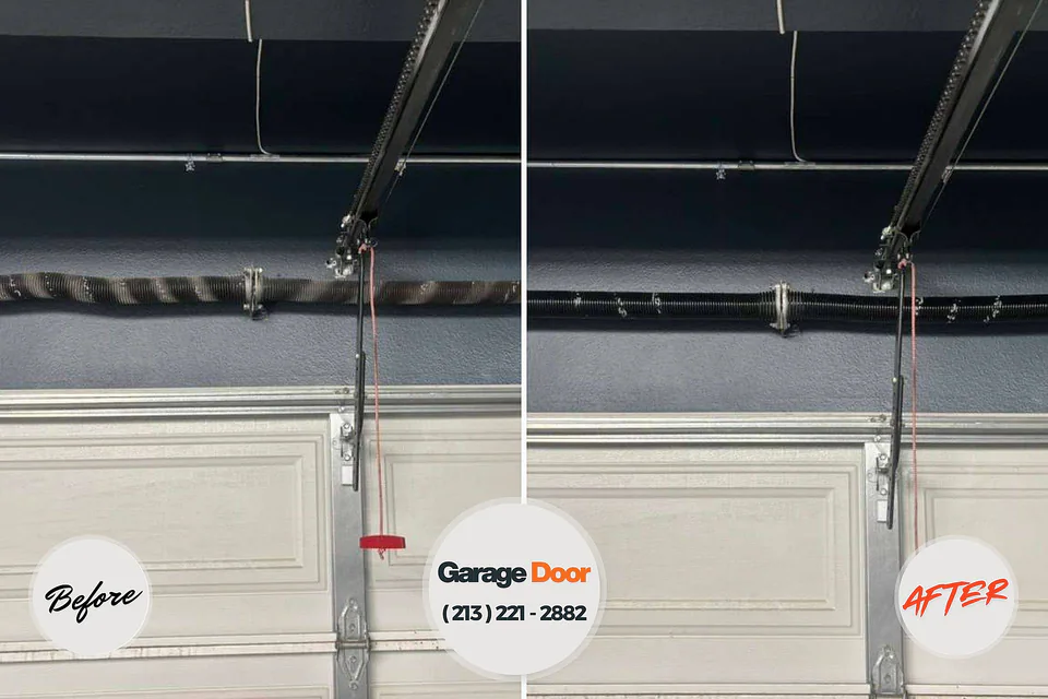 Before and after: garage door spring repair Burnt Store Marina, FL